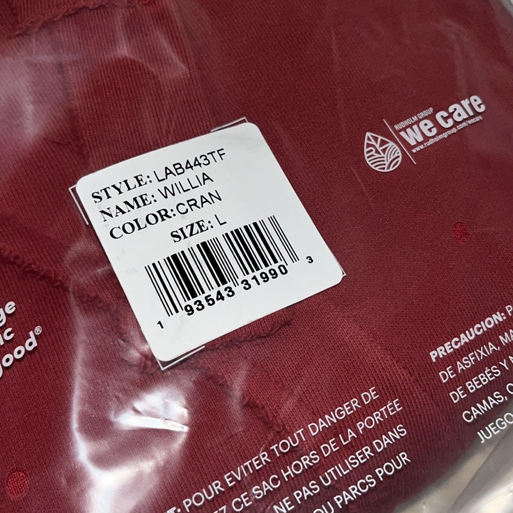 NWT Frank & Eileen Willa Long Sleeve Fleece Wrap Dress in Cranberry Sz L - Picture 8 of 9